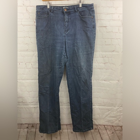 Coldwater Creek Jeans Womens Plus Size 16 Medium Wash High Waisted Straight Leg - Picture 1 of 10